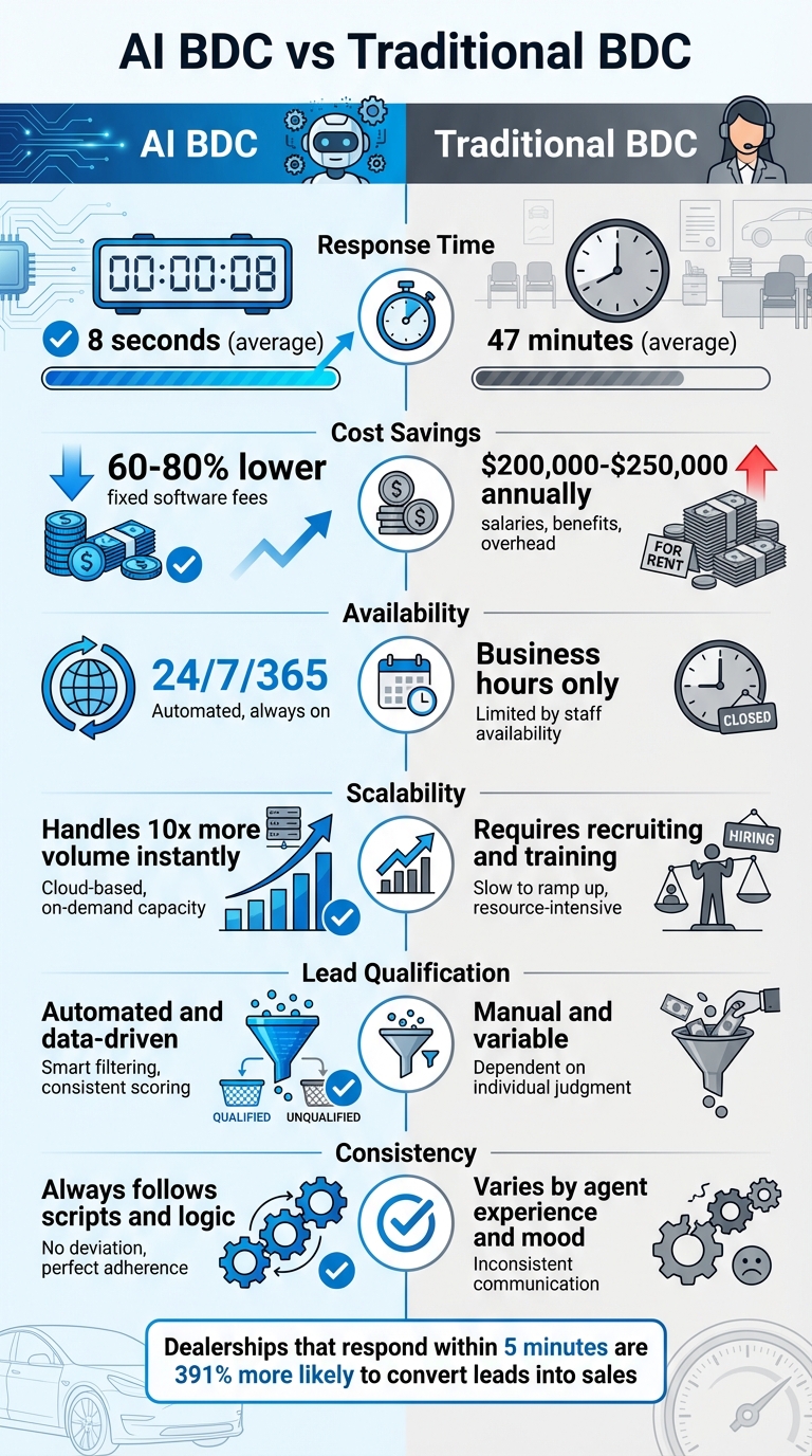 AI BDC vs Traditional BDC: Cost, Speed, and Performance Comparison