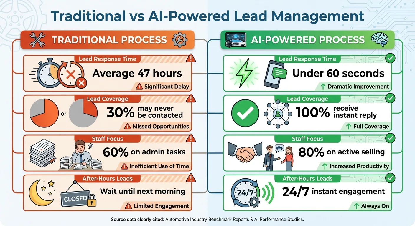 Traditional vs AI-Powered Dealership Lead Management Comparison